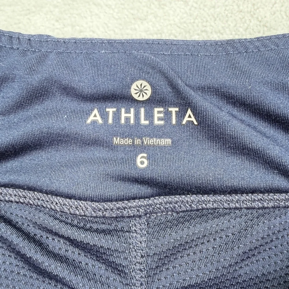 Athleta Women Size 6 Navy Teal Abstract Print Athletic Running‎ Tennis Skort